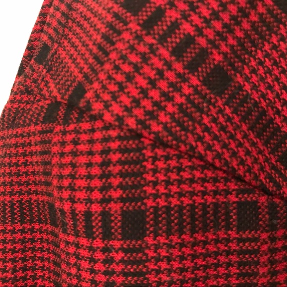 VINTAGE 90s Red/Black Plaid A-Line Miniskirt Sz S - Picture 3 of 5